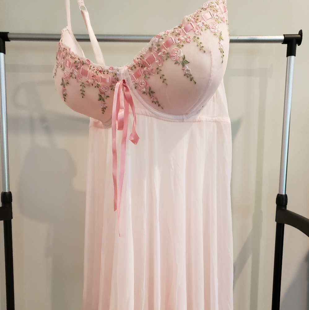3X Light Pink Sheer Babydoll